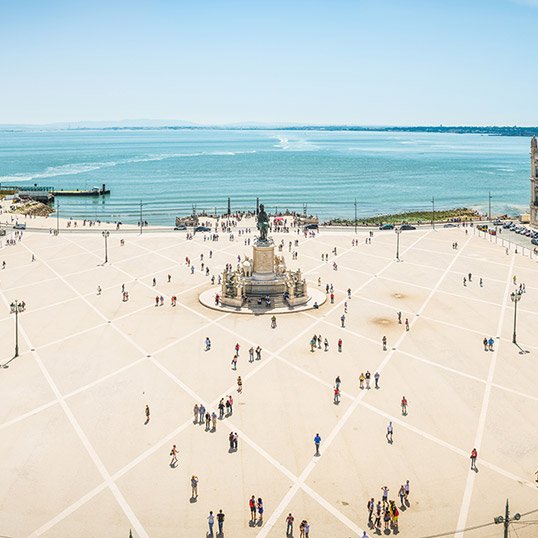 The squares of Lisbon: view over Commerce Square