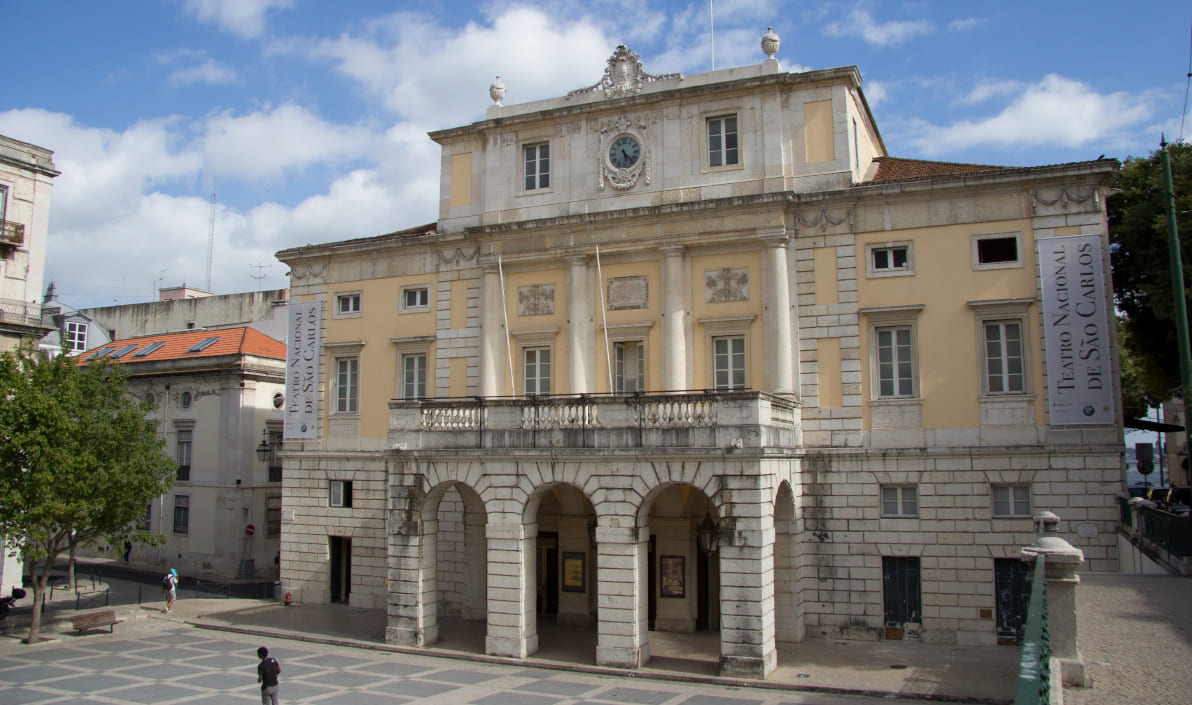 Exterior of the São Carlos theater in Lisbon